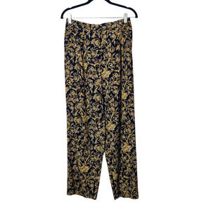 Vtg Josephine Chaus Pleated High Rise Gold Leaf Trousers 6 Regency Old Money